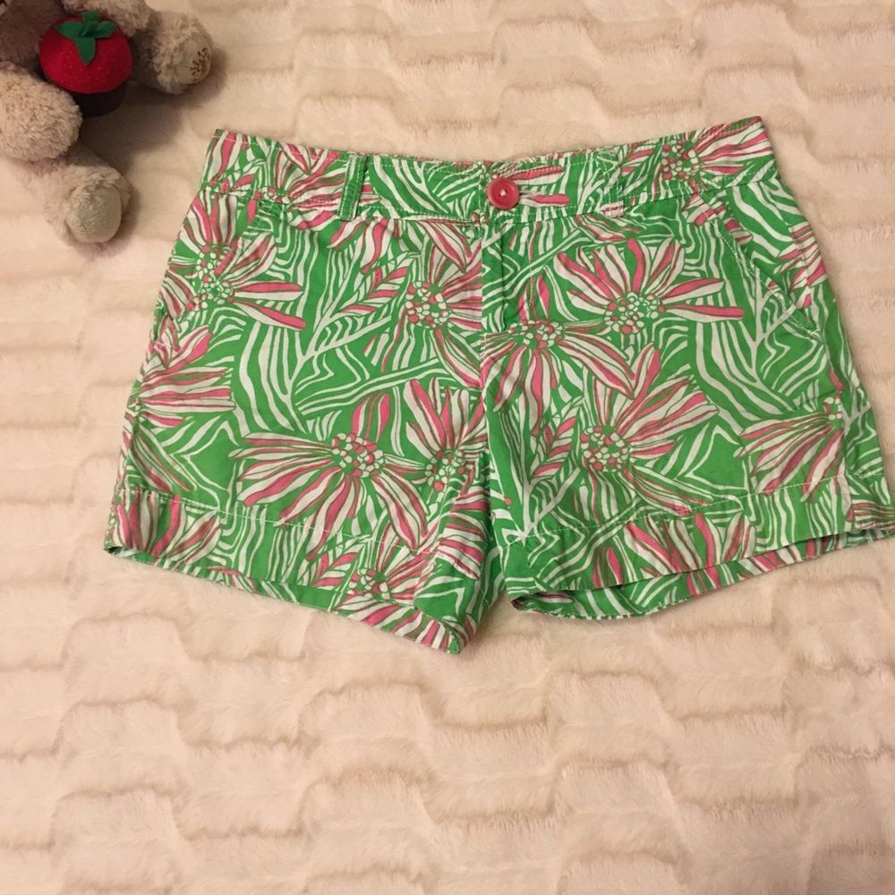 Lilly Pulitzer Poplin Printed Shorts Sz 0